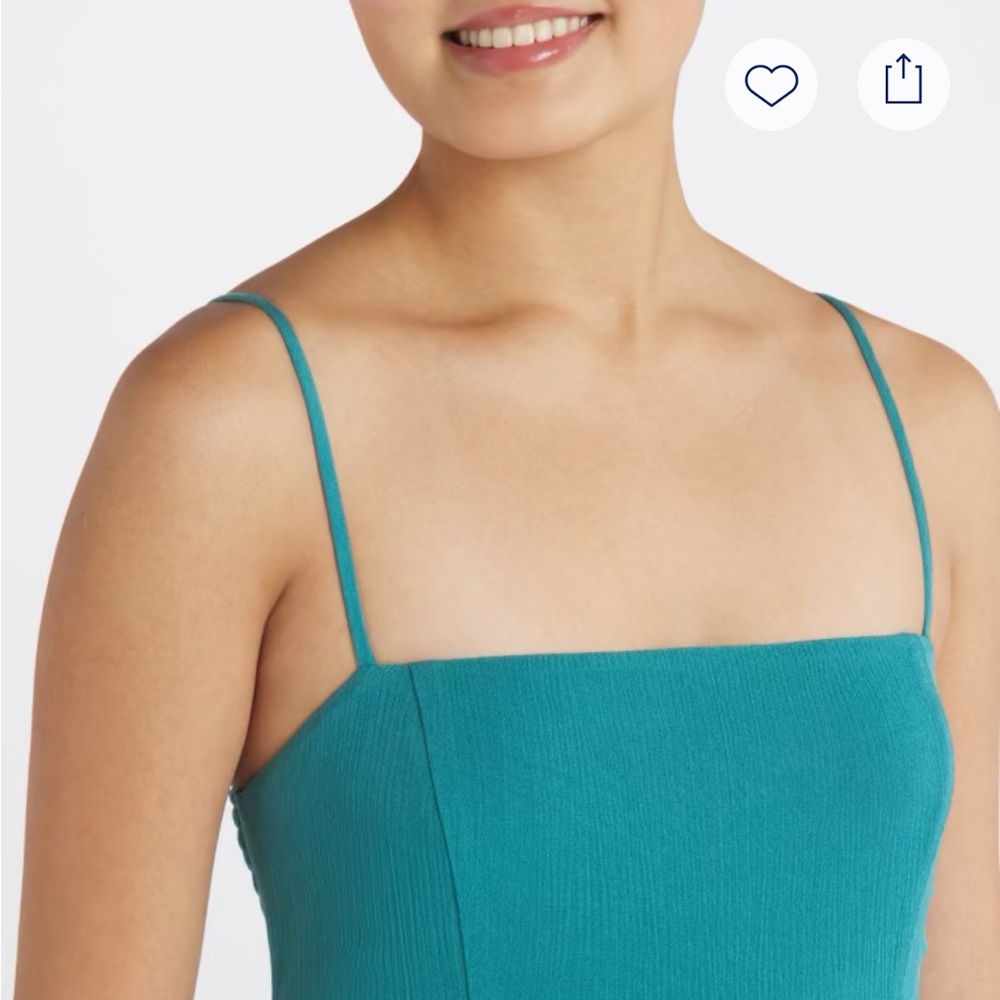 Teal Sleeveless Midi Dress - Picture 4 of 7